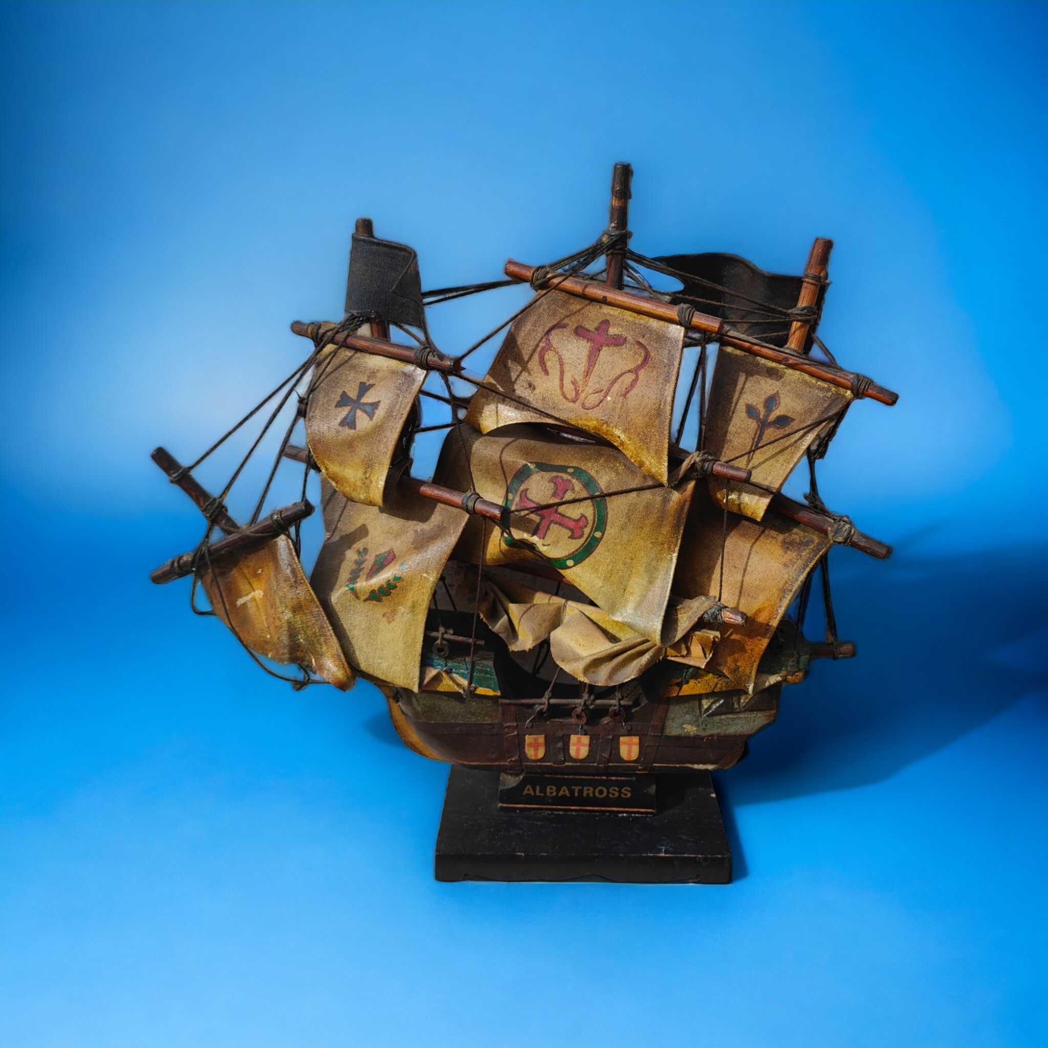 Barcă Vintage de Colecție "Albatross"  Din Lemn Și Pânză