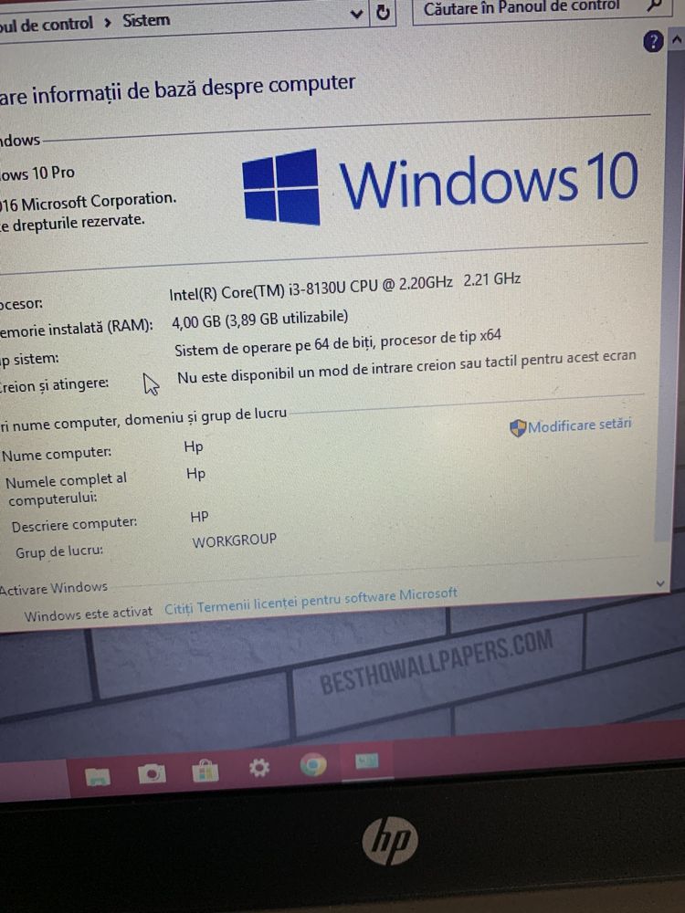 Laptop Hp ProBook intel core i3,Gen 8,4gb ddr4,Wind 10,SSD 128gb