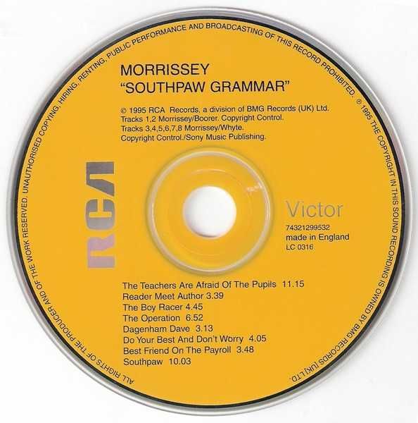 CD Morrissey (from The Smiths) - Southpaw Grammar 1995