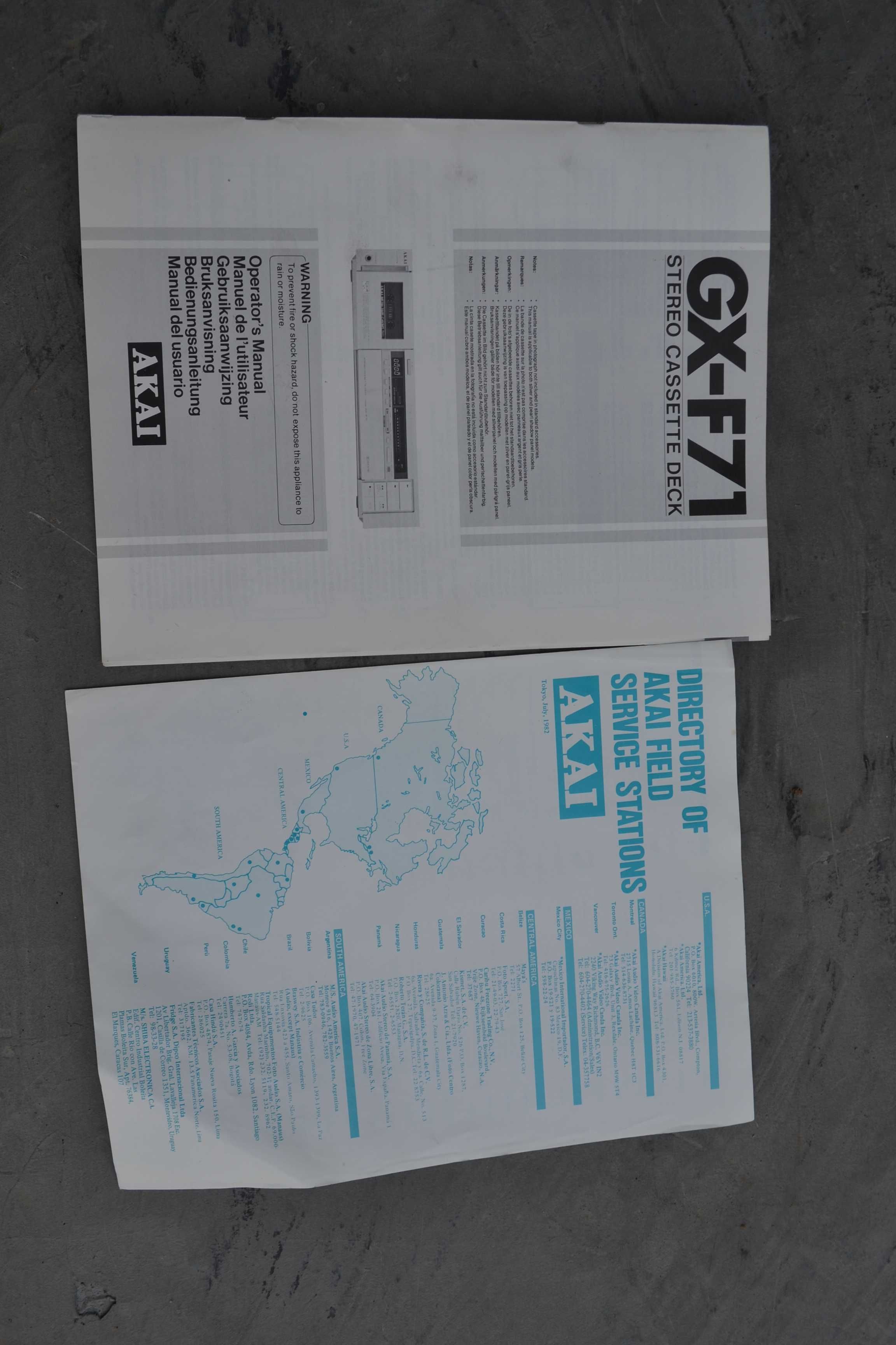 Deck Akai GX F 71 cu prospect si manual de utilizare
