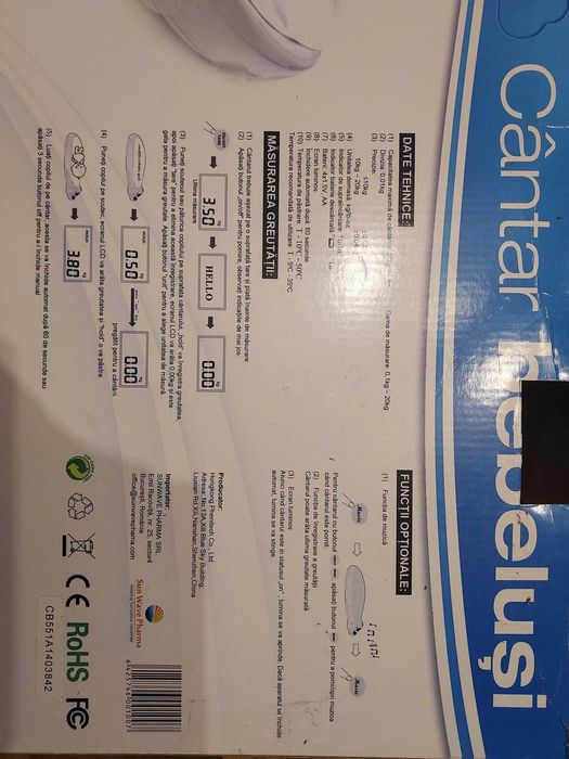 Cantar electronic bebelusi-max 20kg-Sun Medical