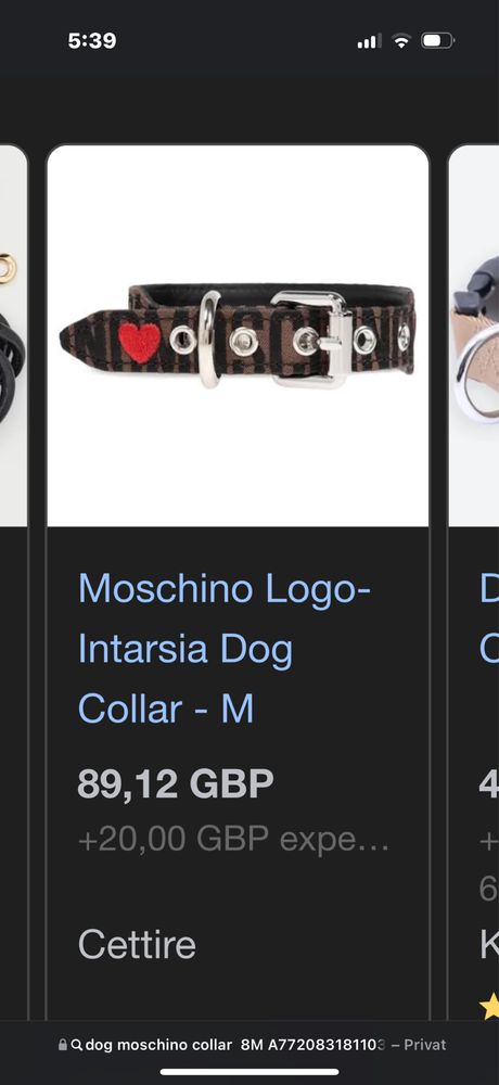 Zgarda de caine Moschino