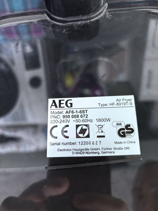 Air Fryer AEG AF6-1-6ST