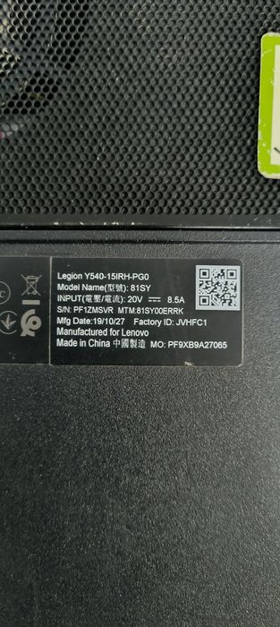 Lenovo LEGION Y540-15IRH материнская плата Core i5-9300H