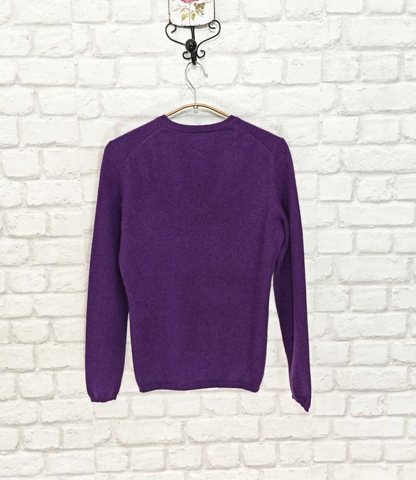 Lord & Taylor 100% Кашмирен лилав дамски пуловер V Neck размер S