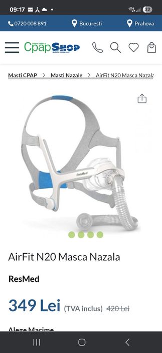 Vand masca ResMed Airfit N20