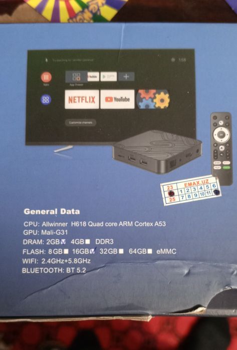 Smart Tv galasavoy pult xotir 16 G lik yangi