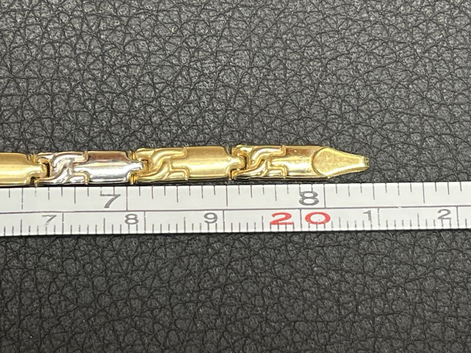 Златна гривна нова 14 K 585 Gold zlatna grivna  бяло-жълто злато