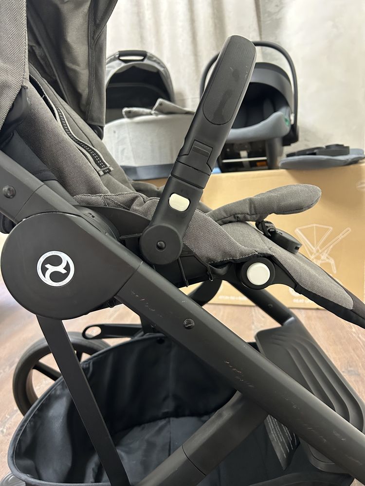Комбинирана бебешка количка 3-в-1 Cybex TS Balios S LUX BLK, Soho grey