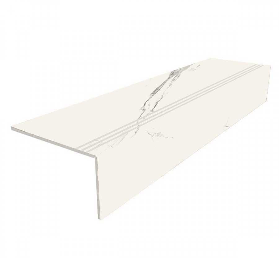 Element Treapta Bianco River Steps Mat Half Bullnose 30X120X7 Bianco