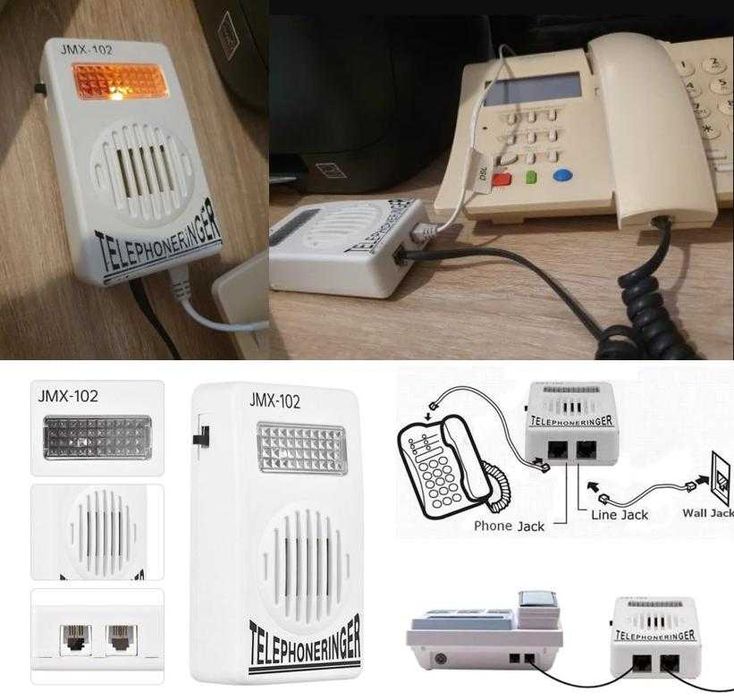 Стационарен Телефон Светлинно Звукова Алармена Система Глухота Звънец
