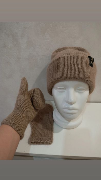 Вязаный набор из ниток пуха норки