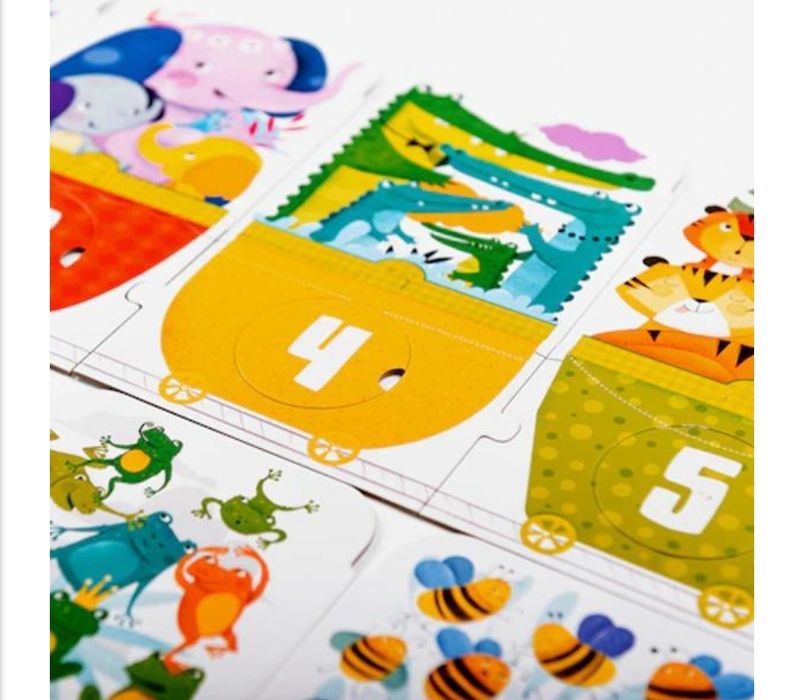 Joc educativ, puzzle cu numere: Trenulețul cifrelor!