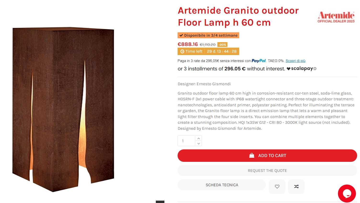 Lampa Artemide Granito 60