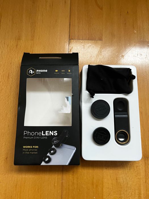 Set lentile fisheye macro camera foto video telefon smarthphone clema