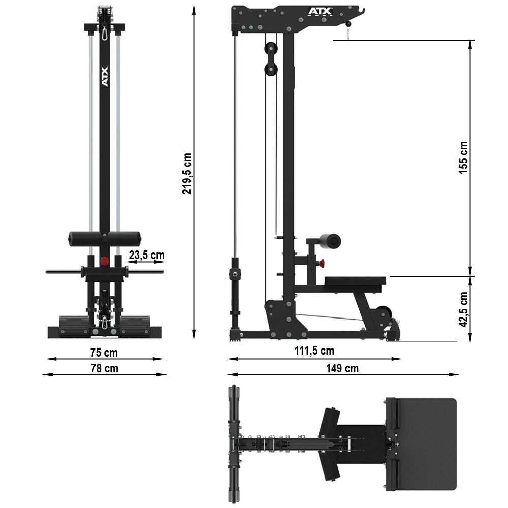 Скрипец Свободни Тежести ATX Lat Machine, Уред Горен и Долен Скрипец