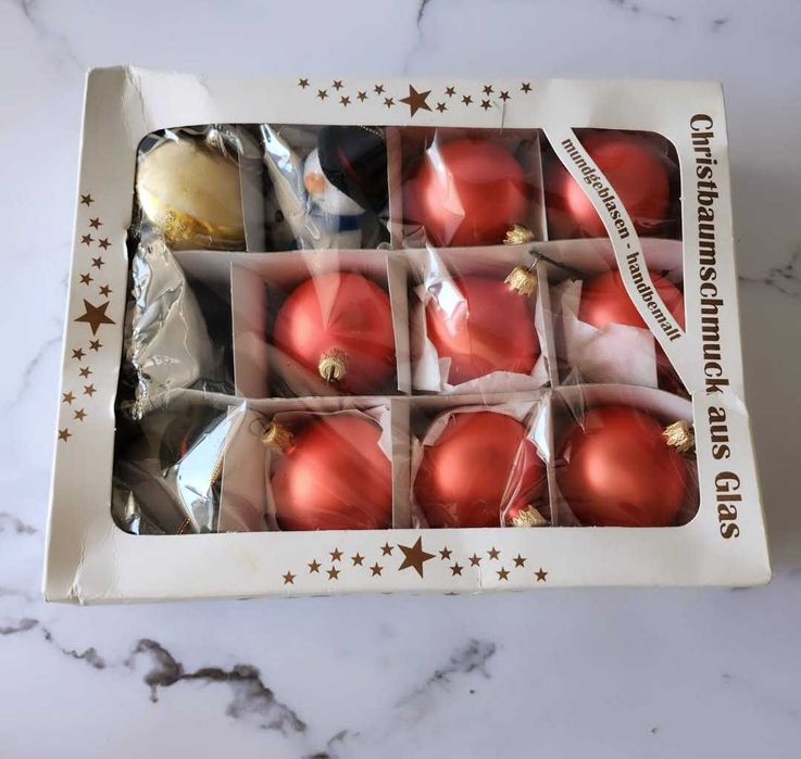 Винтидж коледни стъклени играчки