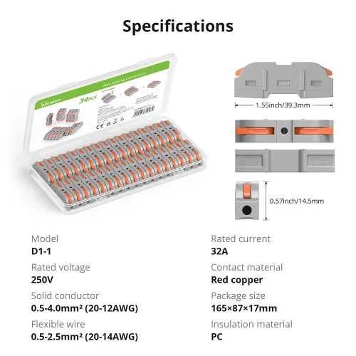 SONOFF D1-1 Свързващи конектори за кабели