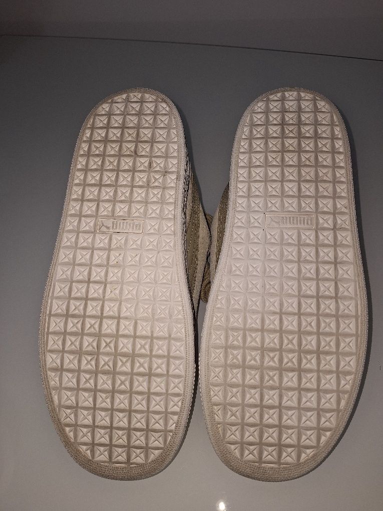 Puma, Pantofi sport din piele intoarsa cu insertii de piele, Bej