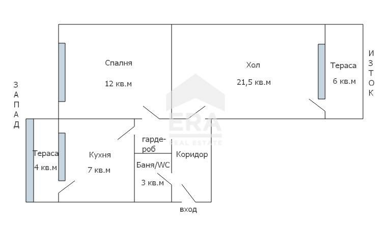 Двустаен панелен апартамент за продажба, с отделна кухня, в кв. Младос