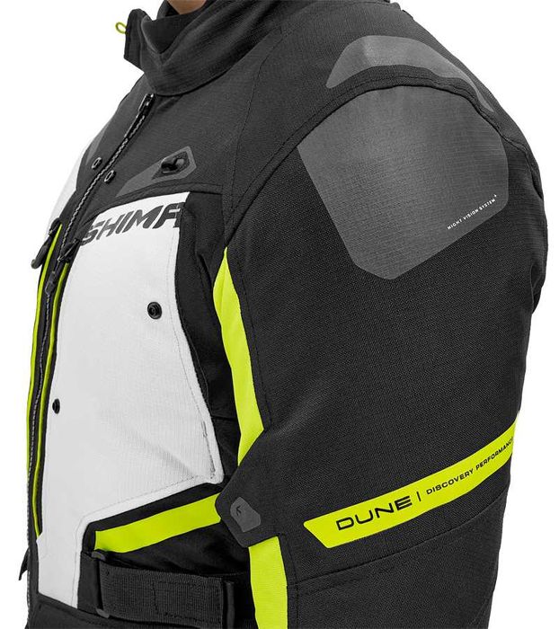 Мъжко текстилно мото яке SHIMA DUNE Fluo/White,протектори,вентилация