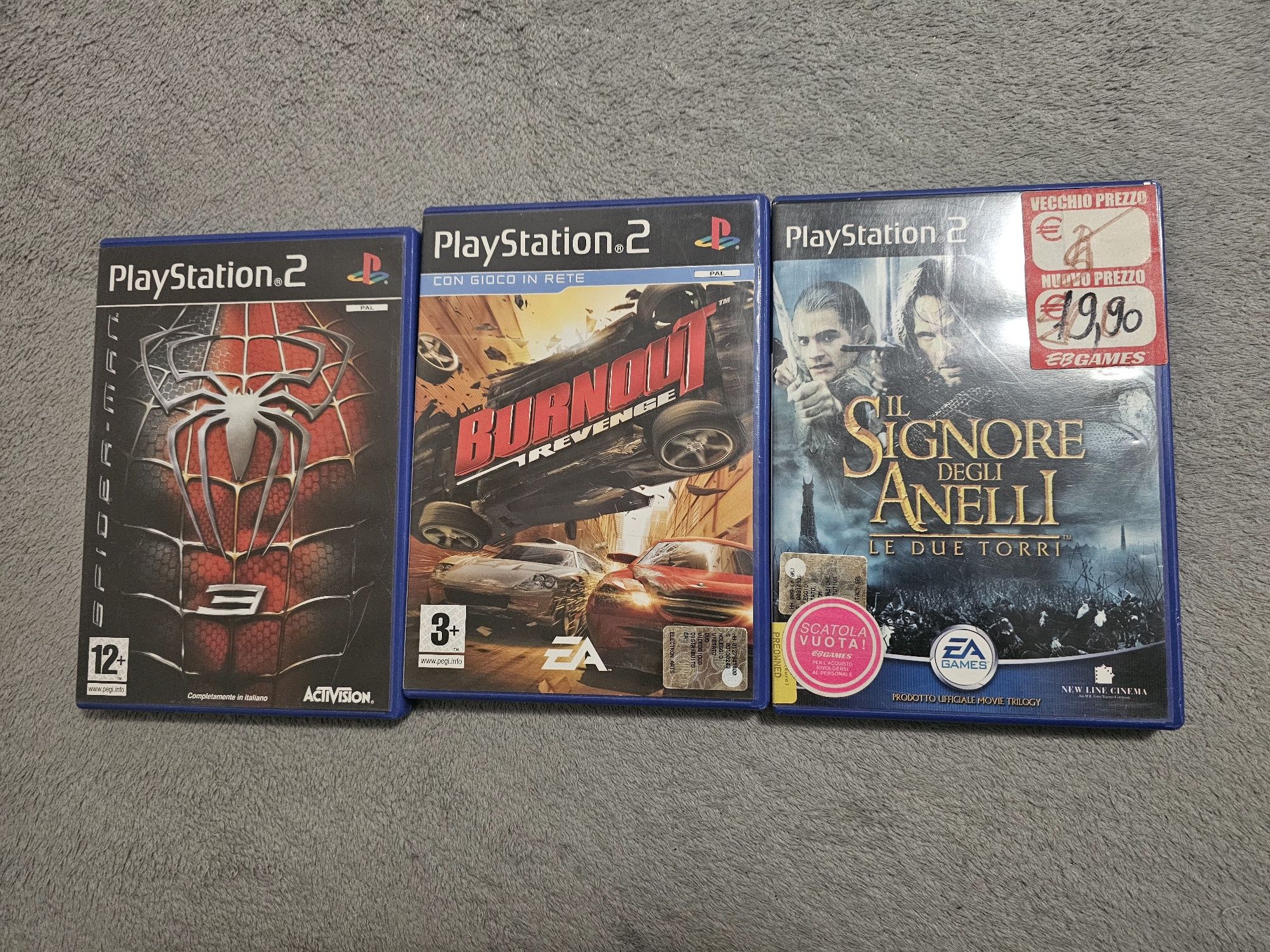 Vând 3 Jocuri De Playstation 2: Spider- Man 3, Burnout Revenge, etc