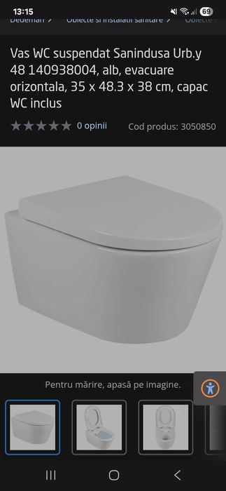 Vas wc suspendat cu capac inclus