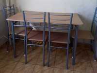 Masă bucătărie dreptunghiulara, 120/70 cm, înălțime 75 cm. + 4 scaune