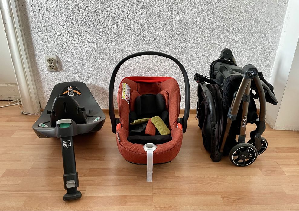 Set cărucior Leclerc+ scoică auto Cybex + bază Isofix Cybex