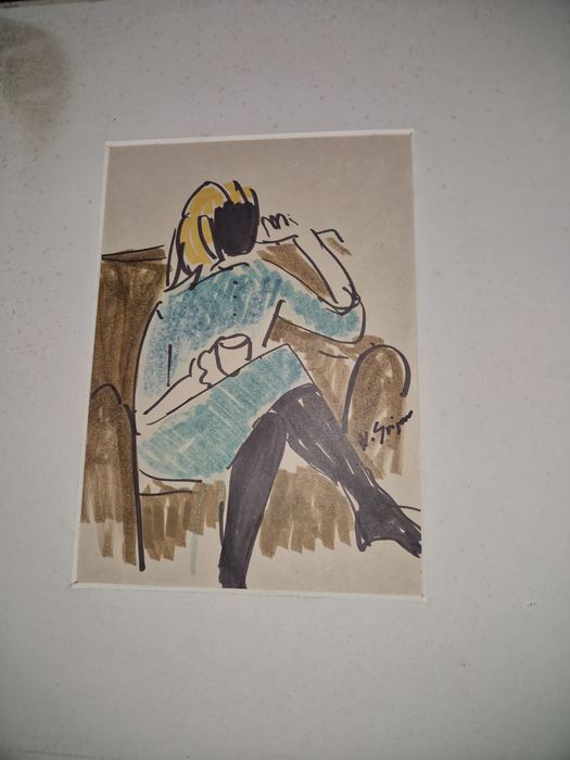 Vasile grigore grafica / femeie in fotoliu