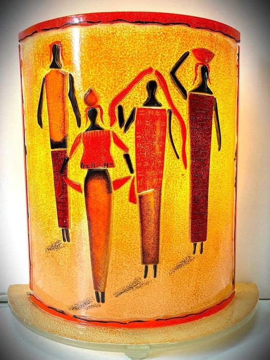Veioza Art Deco, Briloner Lighting, sticlă Murano, vintage