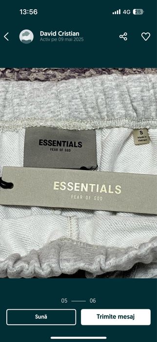 pantaloni scurti essentials fear of god