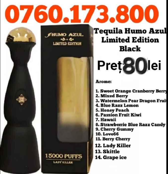 Vape-uri Humo Azul LIMITED EDITION BLACK 15k, Originale, sigilate
