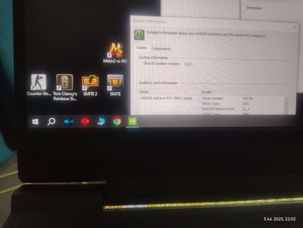 Laptop gaming HP Victus i7 RTX 3060