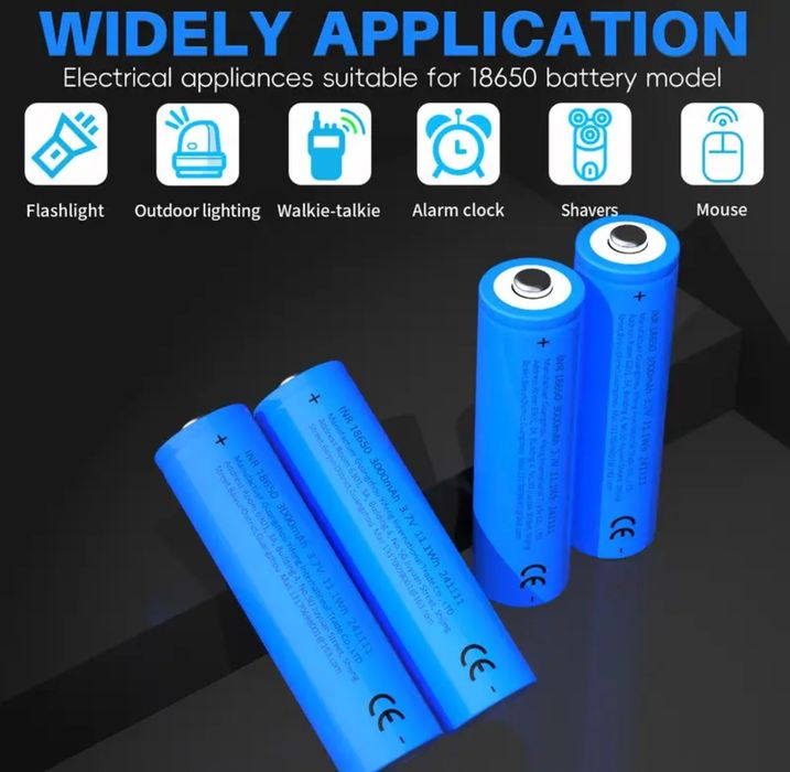 Baterie Externa Set 4 bucati Acumulator 18650 DE 3000mah Lanterna Noi