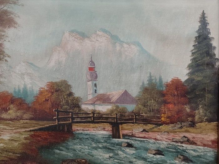 Tablou Ulei pe pânză o lucrare foarte veche semn