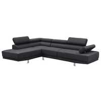 Голям ъглов диван SECTOR, Черен цвят, 265x191x82cm, - Проционална цена