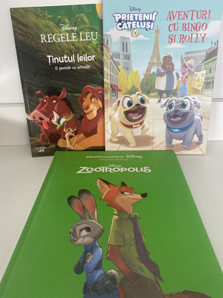 3 carti Disney Prietenii Catelusi Zootropolis Regele Leu