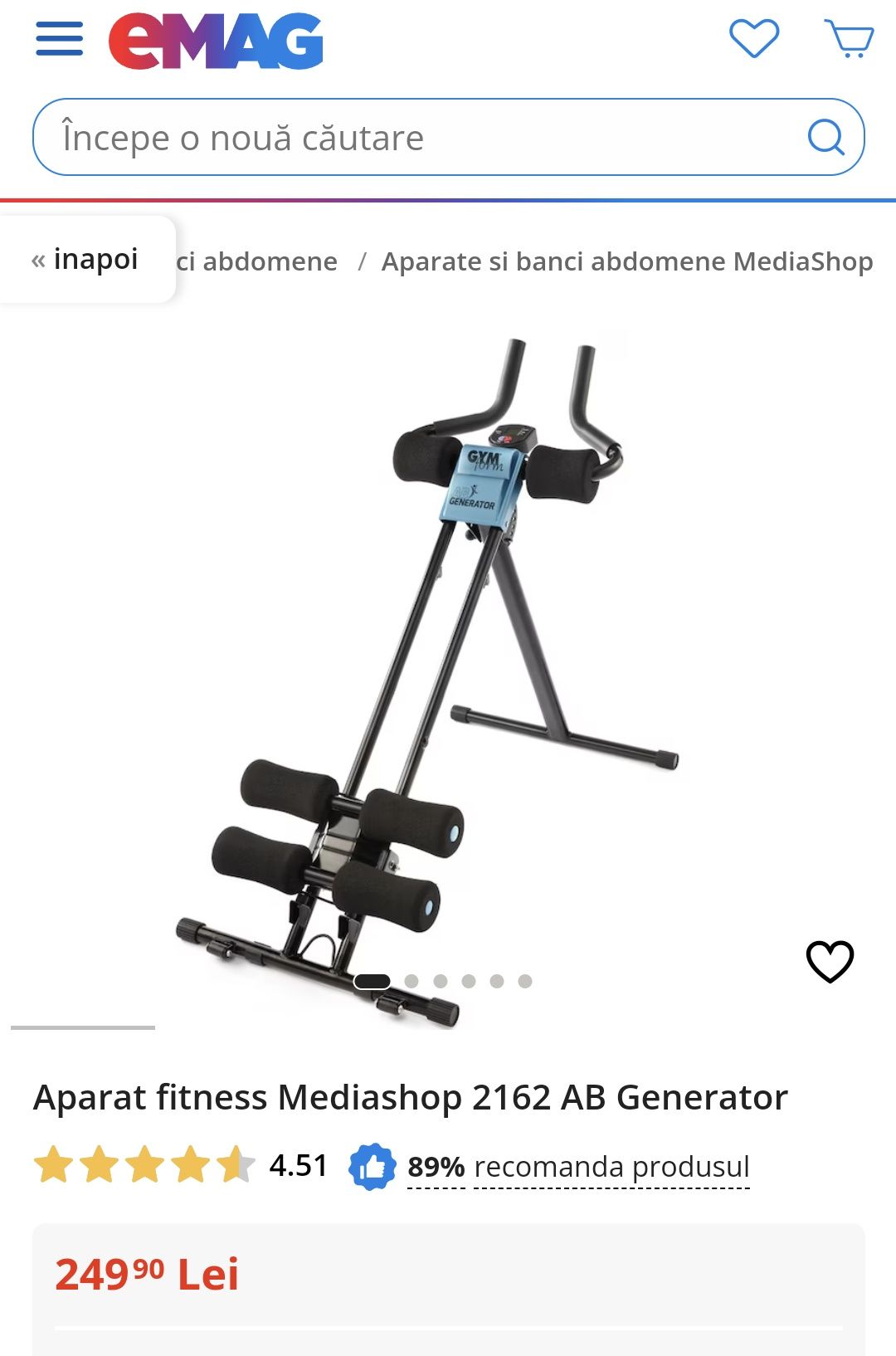 AB Generator-aparat exerciții pentru abdomen, fesieri, coapse,brate