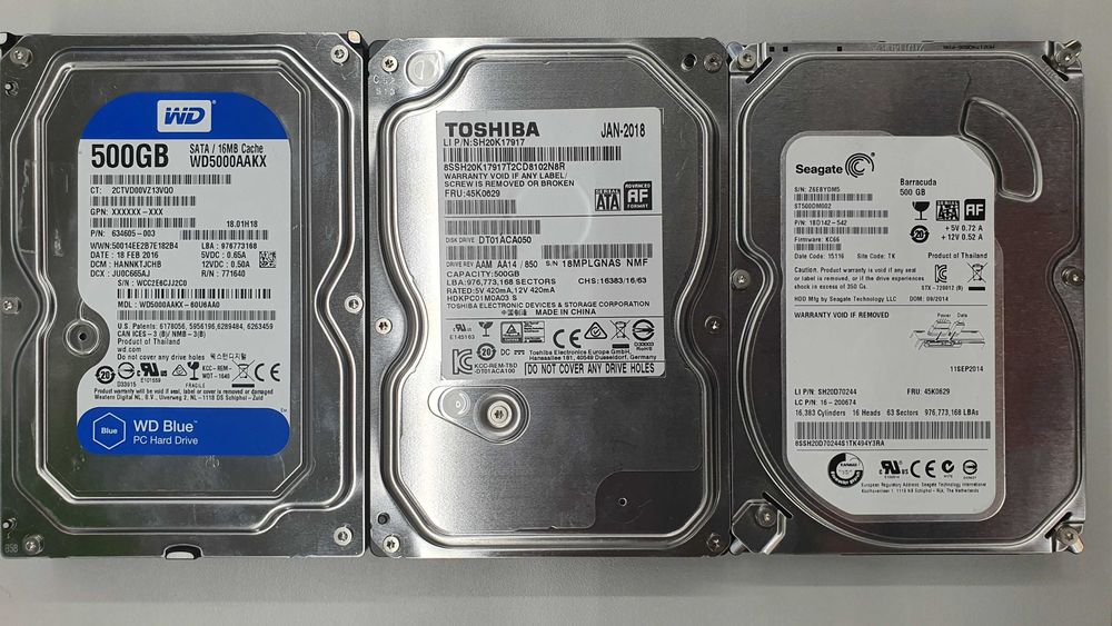 Последни 10 броя HDD 500 GB SATA от настолни компютри - разпродажба