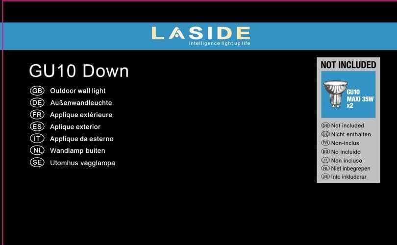 Aplice, set de 2 lămpi de exterior aluminiu antracit GU10 IP44, LASIDE