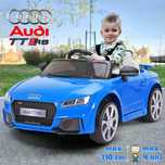 Masinuta electreica Audi TT albastra pentru copii + scaun piele