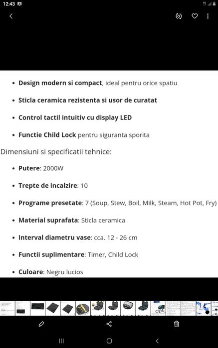 PLITA CU INDUCTIE SWICHON Germania 2000 W - Nouă - 170 Lei