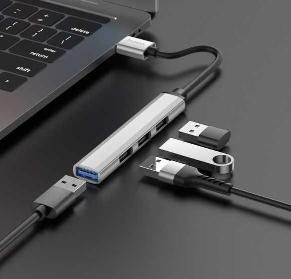 Cablu Adaptor OTG Transfer, USB-A la USB-A 3.0, 3 x USB-A 2.0