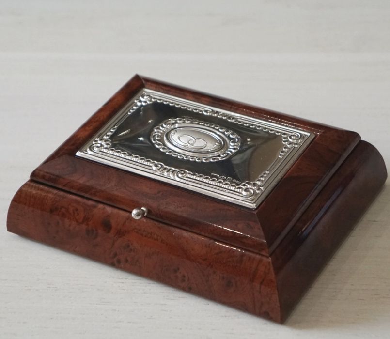 Италианска кутия за бижута със сребро 925 ръчна изработка