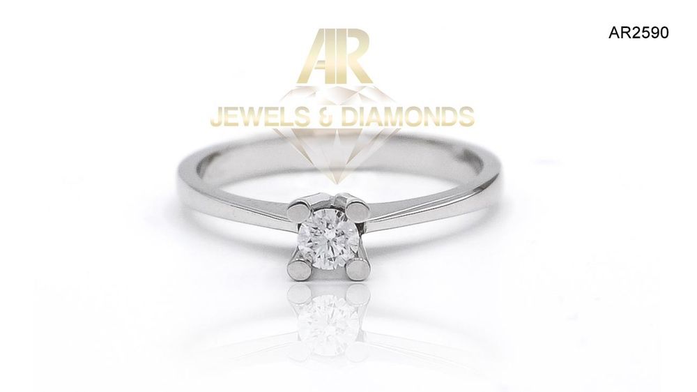 Inel Aur Alb 18K cu DIAMANT model nou AR JEWELS(AR2590)