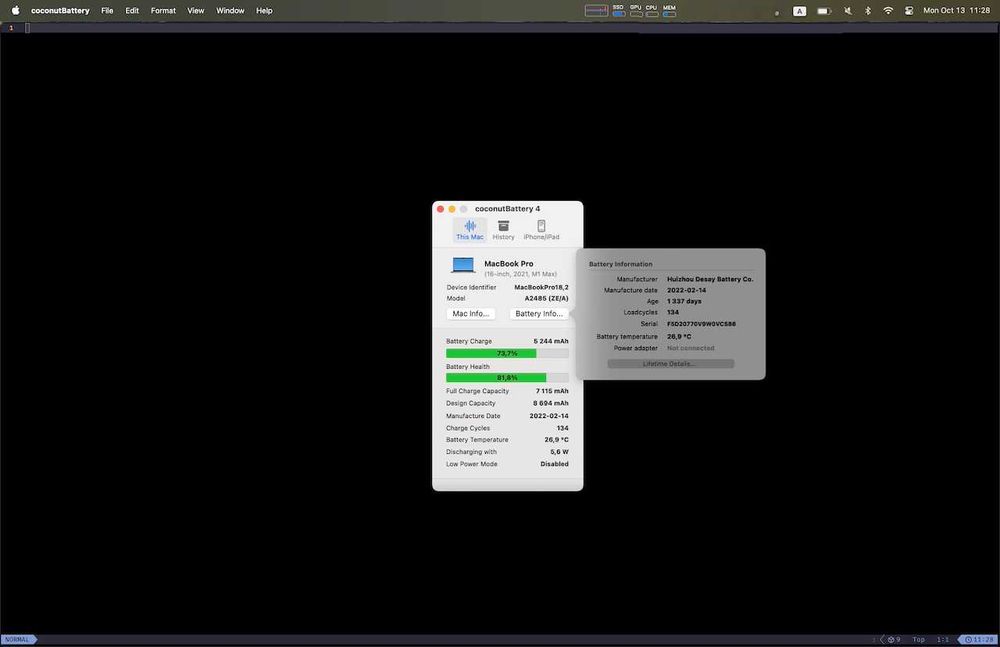 2021 Apple MacBook Pro "M1 Max" 10 CPU/24 GPU 16"