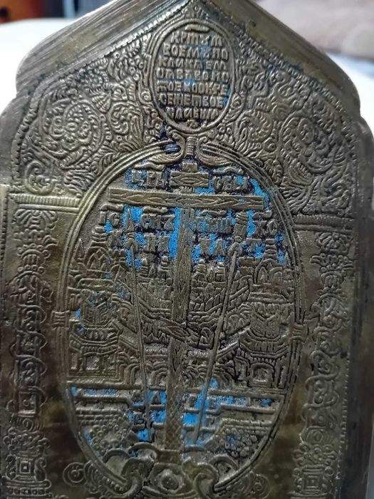 Icoana vintage ruseasca de calatorie, secolul XIX