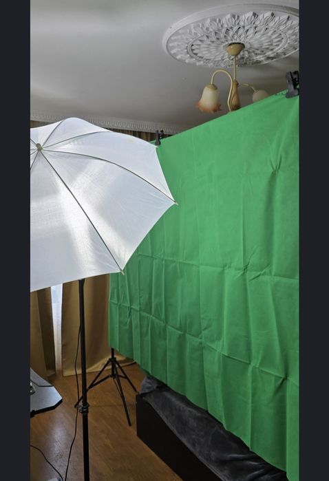 Green screen зелен + черен екран с осветление