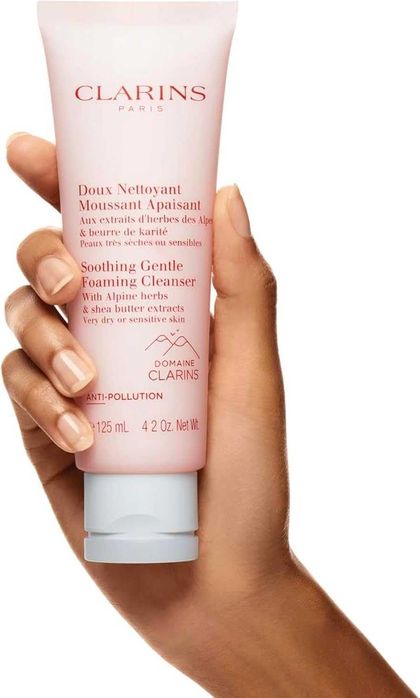 Clarins Cleansing Успокояващ мус за лице с алпийски билки